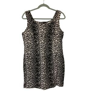 Giorgio Fiorlini Leopard Print Mini Dress Y2K Womens Size XL Classic Career Wear